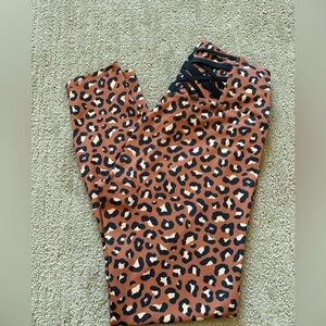 Fabletics Animal Print Leggings - Brown and Black